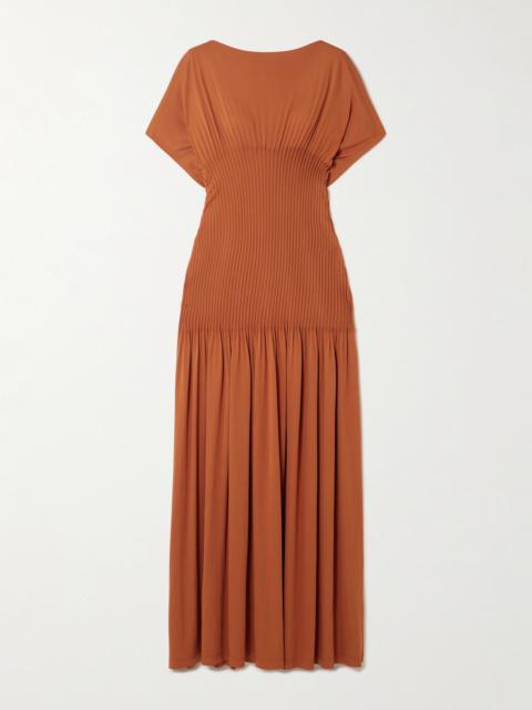TOTEME Pleated Stretch-jersey Maxi Dress