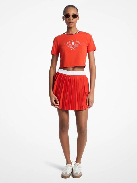 MICHAEL KORS Pleated Stretch Knit Skirt