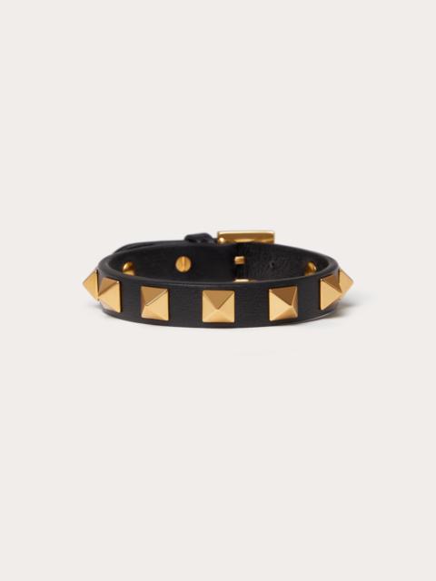Valentino ROCKSTUD BRACELET IN LEATHER AND METAL