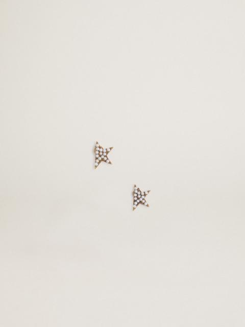 Golden Goose Women's stud earrings in old gold color with decorative beads