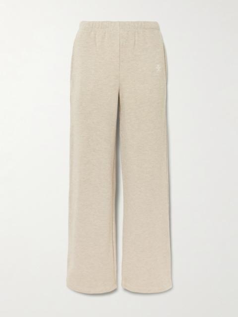 ÉTERNE Embroidered French Cotton-blend Terry Wide-leg Sweatpants