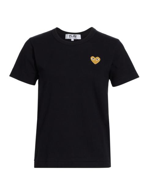 Comme des Garçons PLAY Women's Embroidered Heart T-Shirt - Black