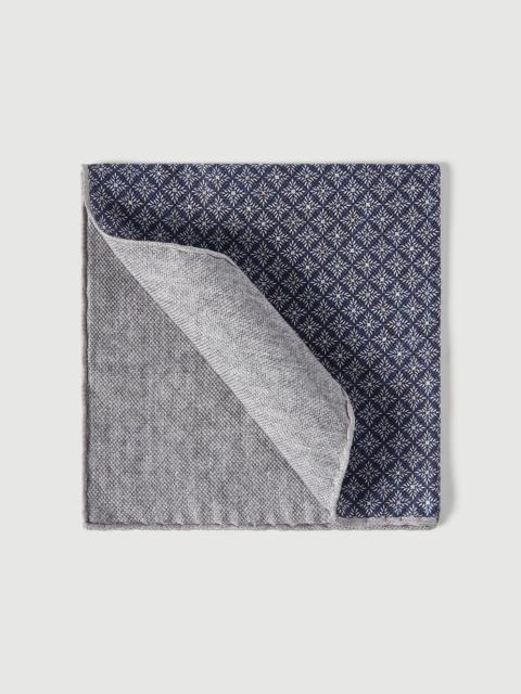 Brunello Cucinelli Linen and silk pocket square with geometric pattern