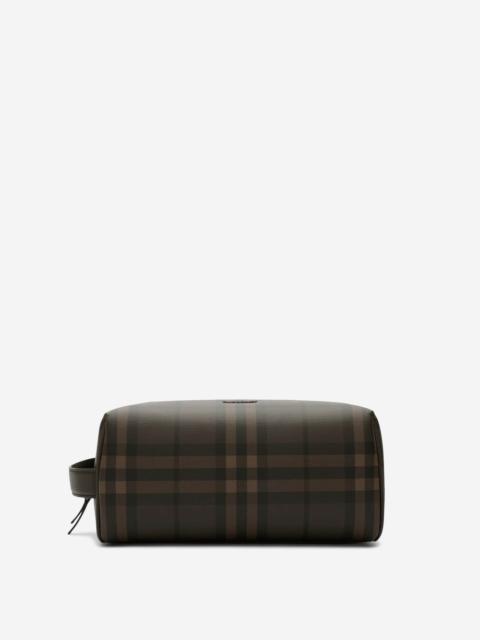 Burberry CHECK BROWN TOILETRY BAG