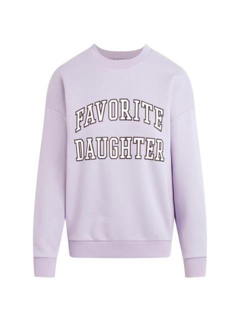Favorite Daughter Women's Collegiate Oversized Logo Cotton-Blend Sweatshirt - Lavender