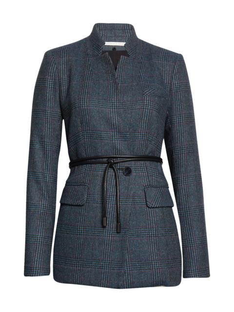 VERONICA BEARD Wilshire Plaid Belted Dickey Jacket