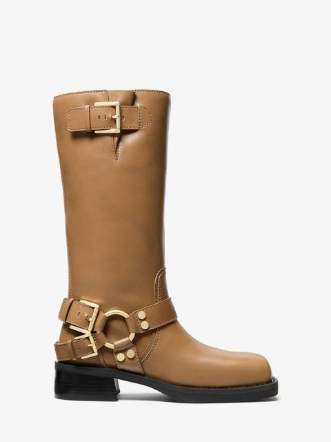 MICHAEL KORS Crosby Leather Moto Boot