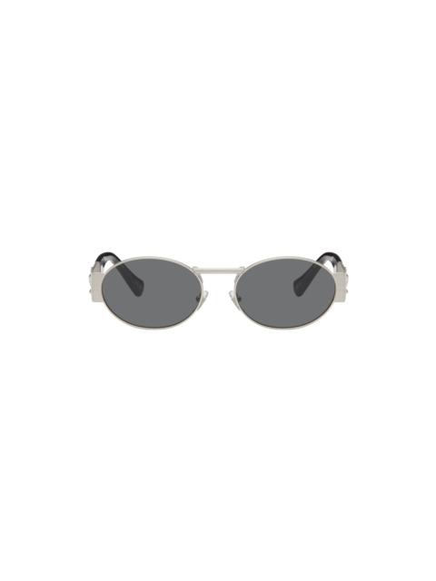 VERSACE Silver Medusa Deco Oval Sunglasses