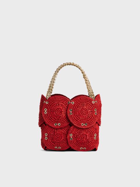 rabanne SMALL RED HANDBAG IN RAFFIA