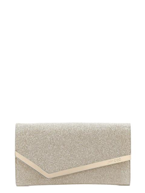 JIMMY CHOO Emmie Glitter Clutch - Platinum Ice