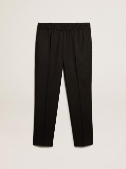 Men’s black wool gabardine pants