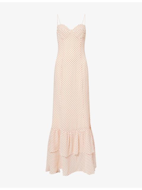 Reformation Fallon Polka-Dot Woven Maxi Dress