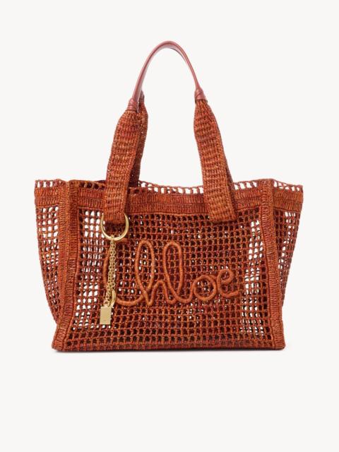 Chloé SUMMER BANANA EAST-WEST TOTE BAG IN RAFFIA