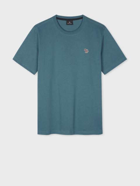 Paul Smith Teal Blue Organic Cotton Zebra Logo T-Shirt