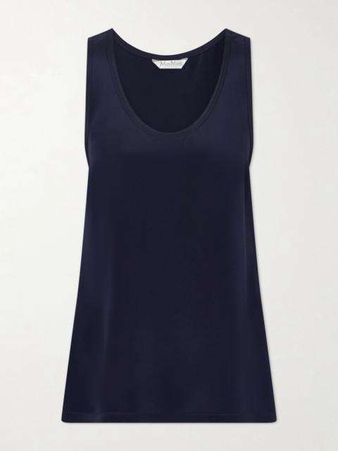 Max Mara Draped silk tank Navy