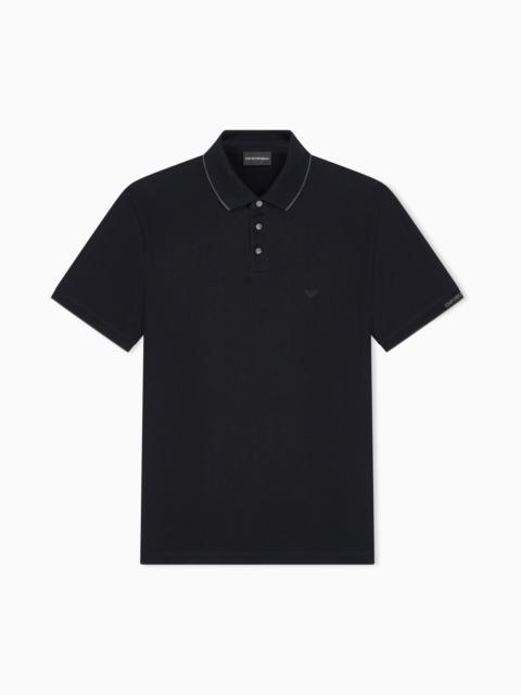 EMPORIO ARMANI PIQUÉ POLO WITH EMBROIDERED LOGO