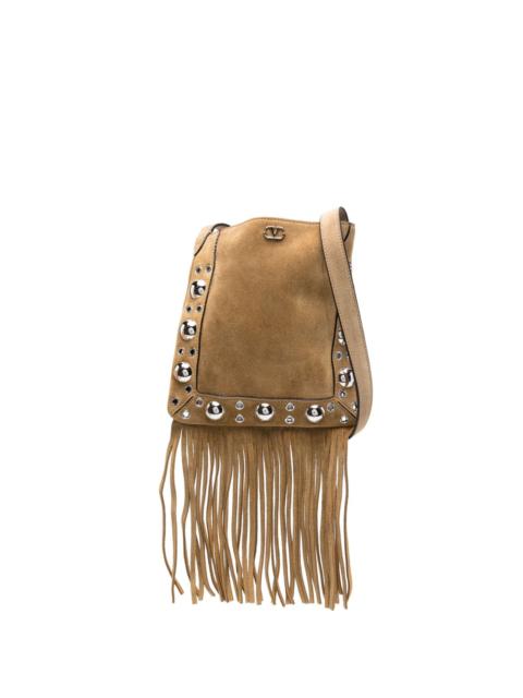 Valentino fringe-embellished eyelet shoulder bag