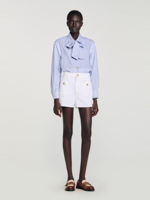 Sandro STRIPED TIE SHIRT
