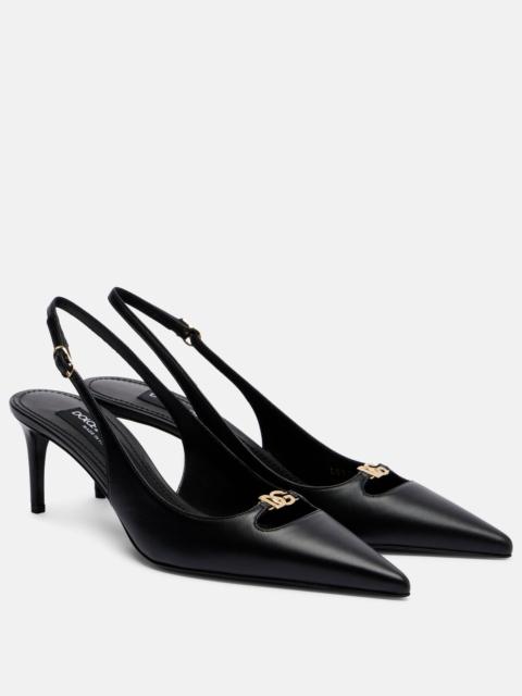 Dolce & Gabbana Lollo DG 60 leather slingback pumps