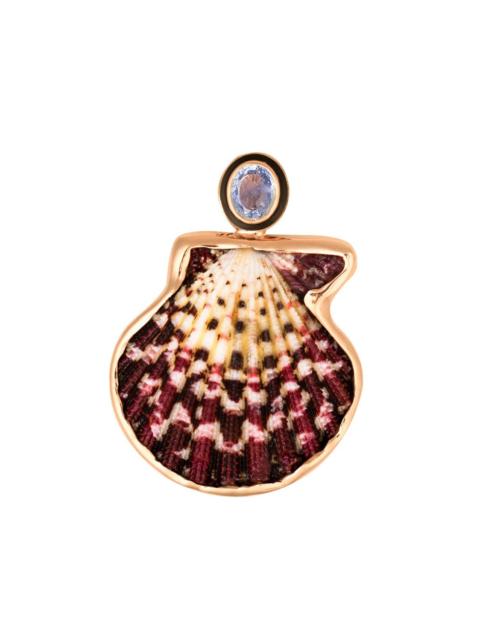 DEZSO Blue Sapphire Scallop Pendant