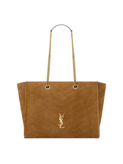 SAINT LAURENT Women's Niki Shopping Bag in Suede - Caramel Cognac