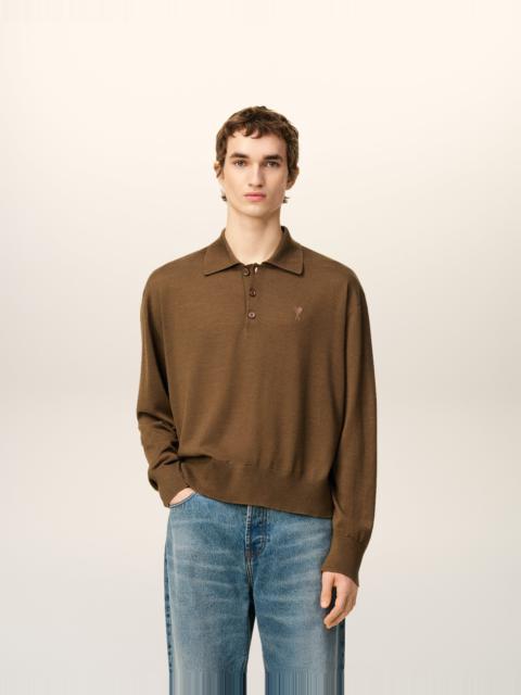 AMI Paris BROWN WOOL AMI DE COEUR POLO