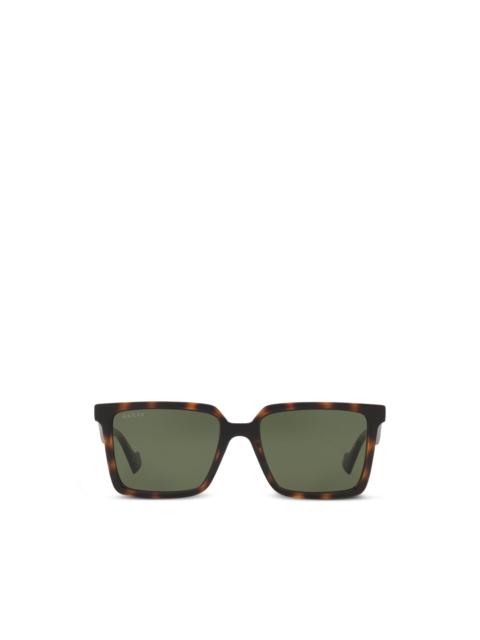 GUCCI tortoiseshell-effect square-frame sunglasses