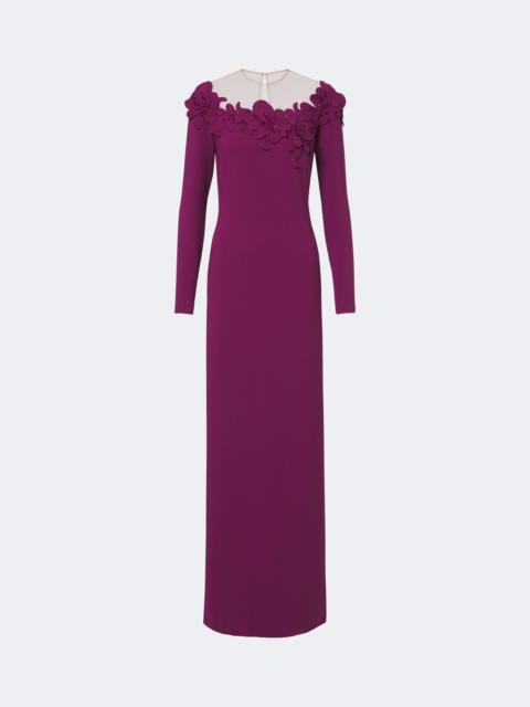 COSTARELLOS Embellished floral-appliqué gown