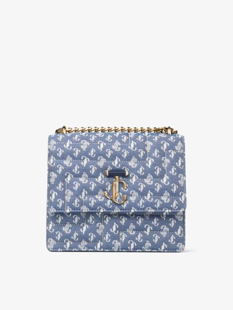 JIMMY CHOO Varenne Quad
Denim Quilted JC Monogram Shoulder Bag