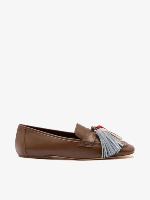 Larroudé Suki Tassel In Burnt Umber Leather