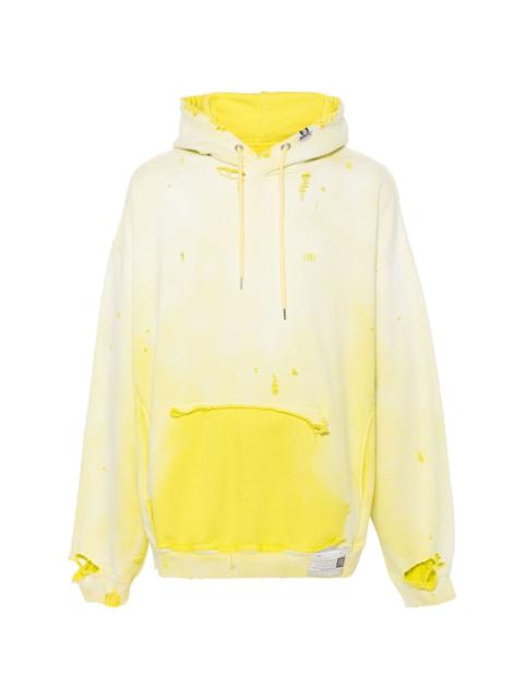 distressed-effect hoodie