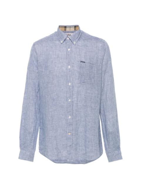 linen checked shirt