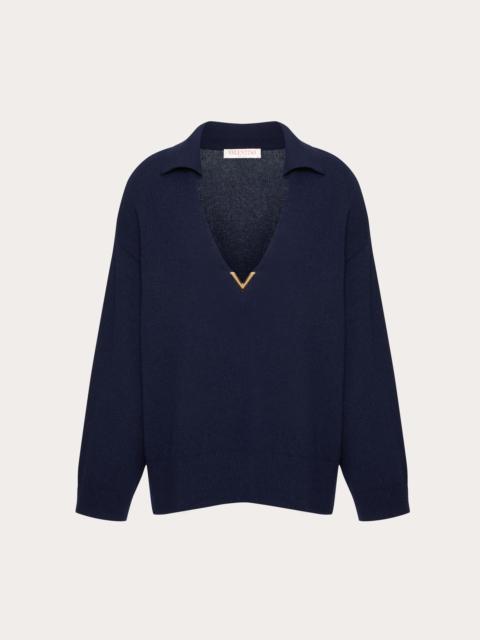 Valentino V GOLD CASHMERE JUMPER