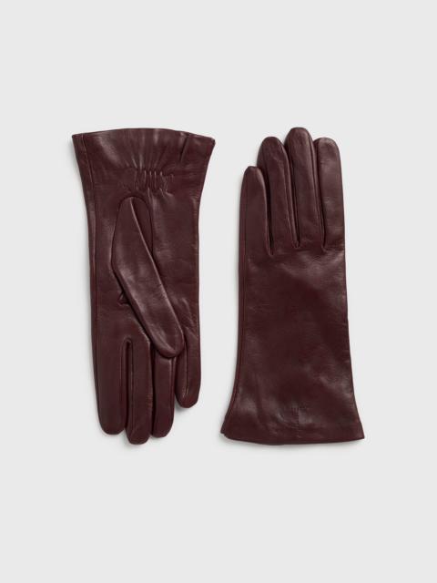 TOTEME Leather gloves bordeaux