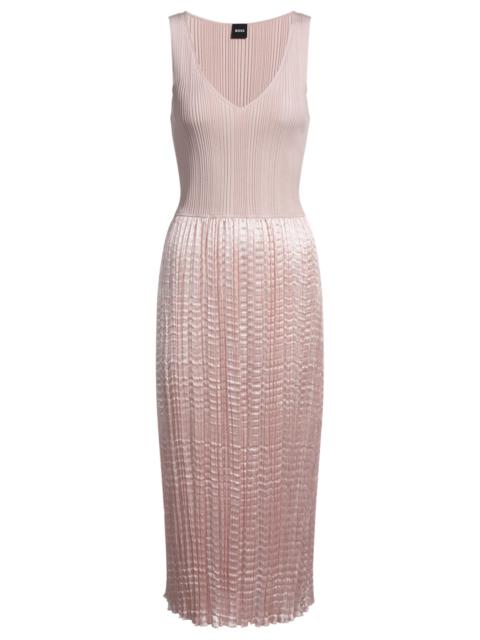 BOSS KNITTED DRESS WITH LUSTROUS STRUCTURED SKIRT