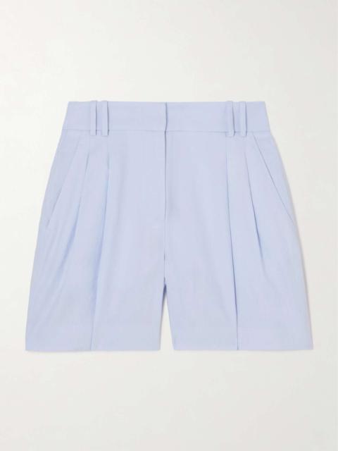 Another Tomorrow Pleated linen shorts