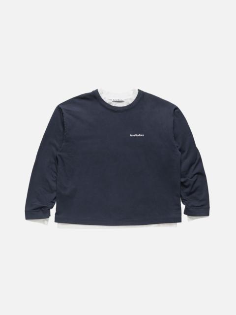 Acne Studios Layered sweatshirt with logo - Navy/white