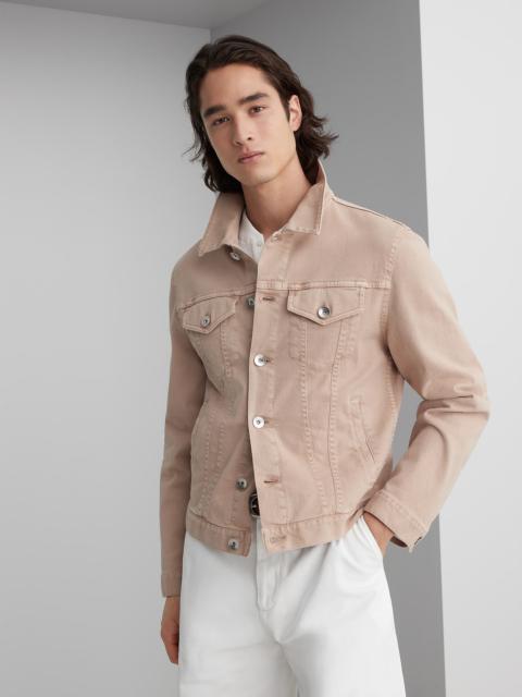 Brunello Cucinelli Garment-dyed comfort cotton lightweight denim four-pocket jacket