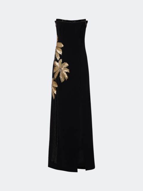 COSTARELLOS Terrin embellished crêpe gown