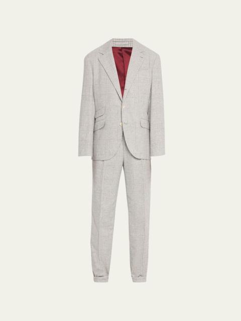 Brunello Cucinelli Men's Plaid Cashmere-Blend Suit