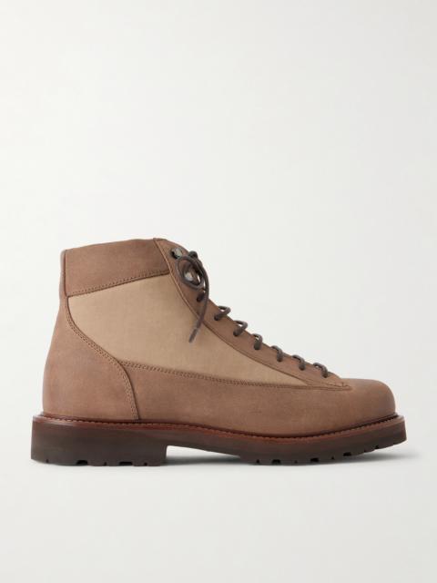 Brunello Cucinelli Nylon-Trimmed Suede Hiking Boots
