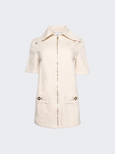 PATOU Zipped Denim Mini Dress Natural