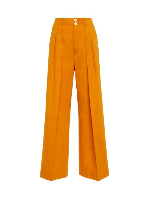 Plan C Cotton high-rise wide-leg pants