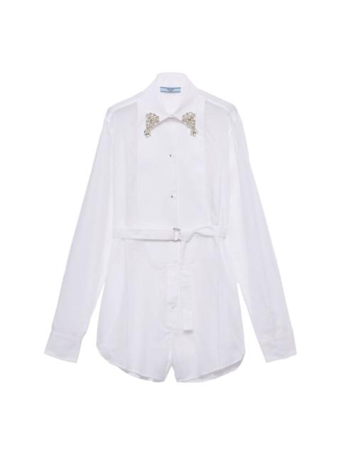 Prada short batiste jumpsuit