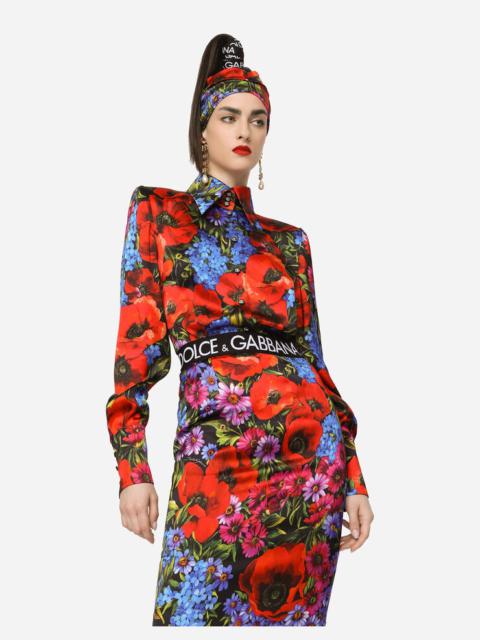 Dolce & Gabbana Meadow-print satin shirt