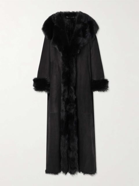 NOUR HAMMOUR Marlene shearling coat Black