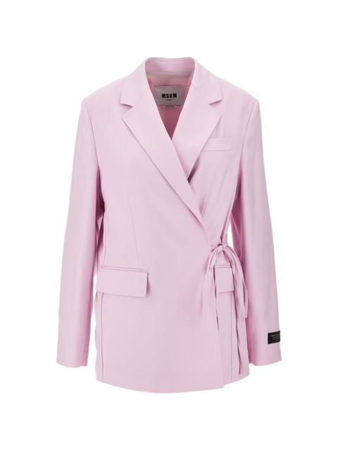 MSGM tie-fastening long-sleeve blazer