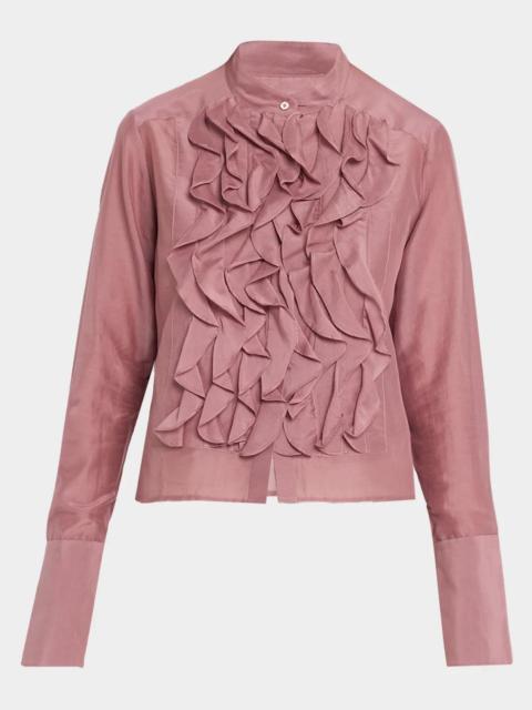 TWP Patti Ruffle Cotton-Silk Blouse