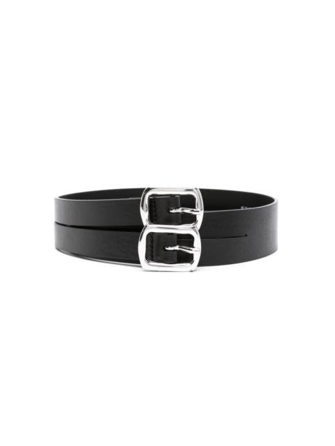 MM6 Maison Margiela double-buckle leather belt