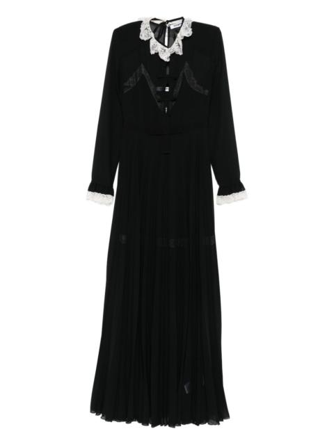 VIVETTA lace-trimmed pleated maxi dress